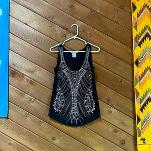 Alberto Makali Silver Studded Black Tank